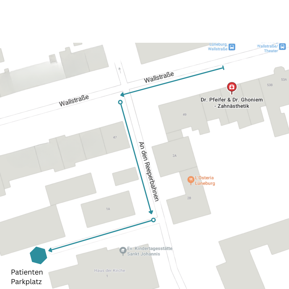 Kostenlose Parkplätze in der Nähe der Praxis